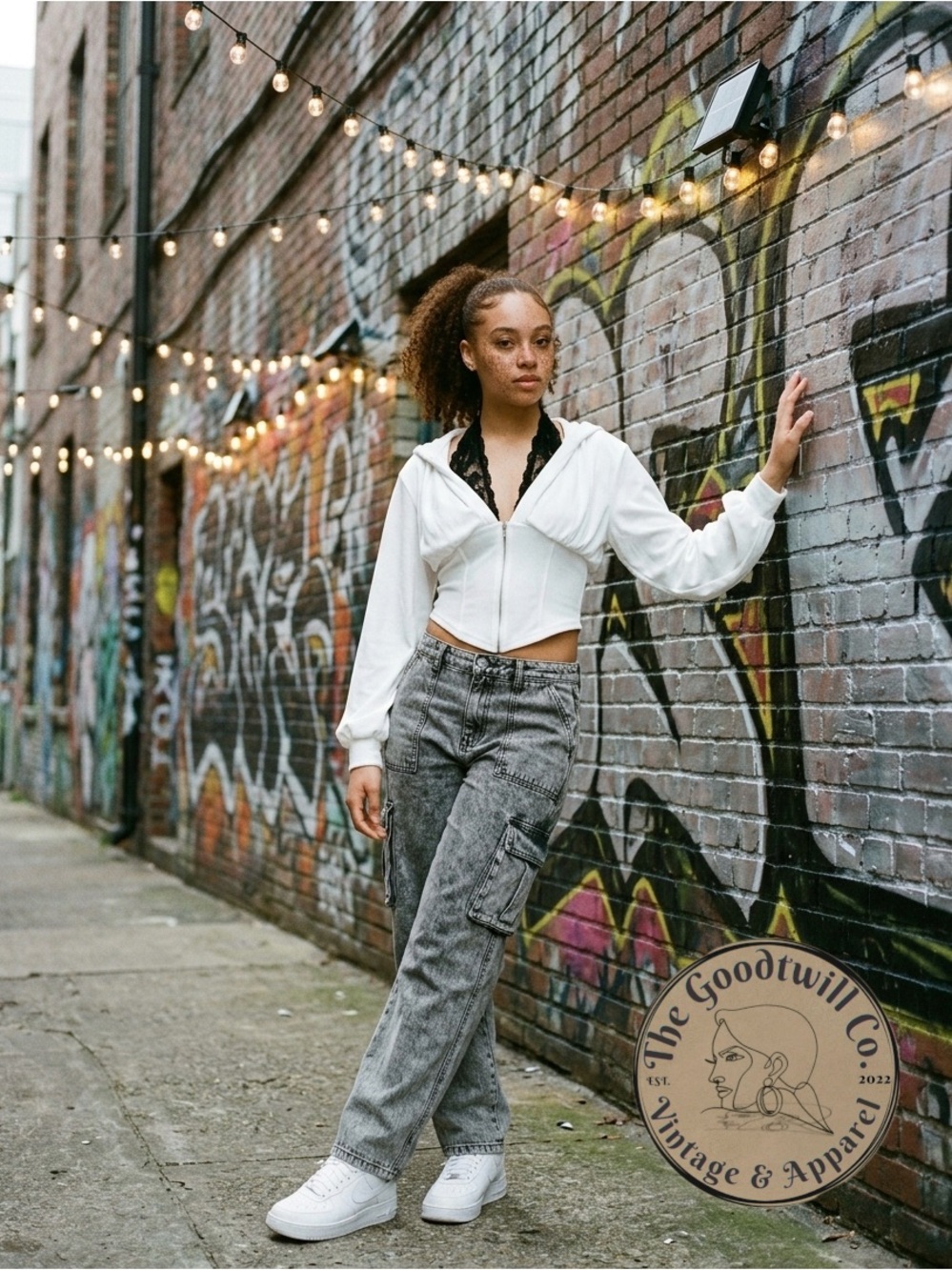 CIDER Long Sleeve Corset Zip Up Hoodie